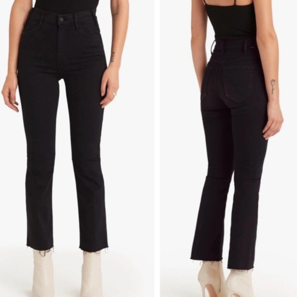 MOTHER THE HUSTLER ANKLE FRAY cropped high waist jeans sz 27